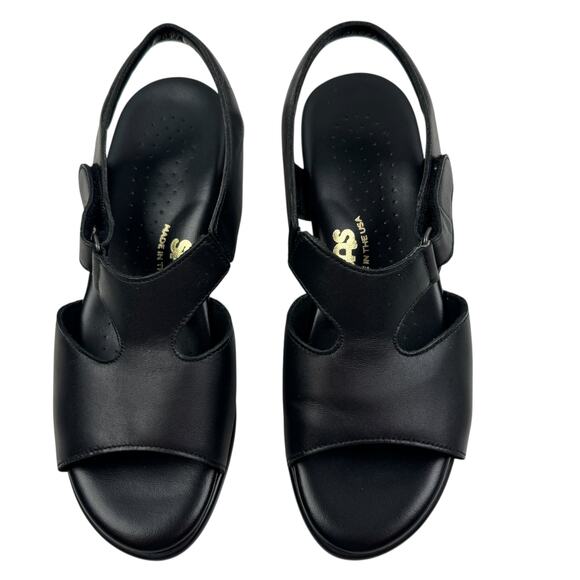 SAS Black Suntimer Comfort Cushioned Support Classy Heeled Sandals Women's 6.5 - Picture 2 of 10